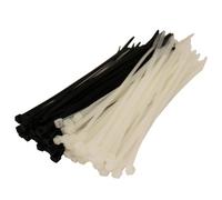 All Trade Direct 100 X Mixed Black White Cable Ties 200Mm X 4.8Mm Zip Tie Bases All Sizes Stocked