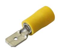 All Trade Direct 20 x Yellow 6.3mm Male Spade Connector Push On Car Radio Speaker Crimp Terminal