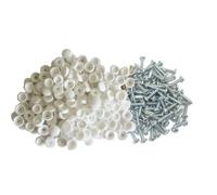 All Trade Direct 600 Pcs WHITE NUMBER PLATE CAPS SCREWS BOLTS NUTS FITTING FIX