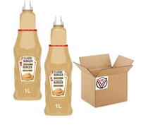 All Variety of Topping Sauce Bottle 1l - BBQ,Classic Burger,Smokey Baconnaise, Mayonnaise - Iconic Flavours- Add Your Favourite Dishes - hn (2 x Bottles, Burger Sauce 1l)