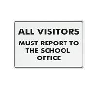 All Visitors Must Report To The School Office Sign Safe Sign, Signs Outdoor, 12 X 8 In, Sign For Home, Business, Driveway Alert