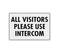 All Visitors Please Use Intercom Sign Aluminum Tin Warning Signs For Home Outdoor Garden 12x16 Inch