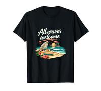 All Waves Welcome Surfboard Beach Vacation Party T-Shirt