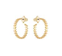 All We Are Logo Zig-Zag Hoop Earrings for Women (Gold Tone)