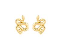 All We Are White Snake Stud Earring (Gold Tone)