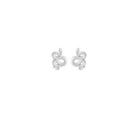 All We Are White Snake Stud Earring (Silver Tone)