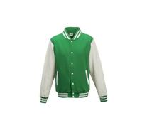 All We Do Is Kids Varsity Jacket Kelly Green/White 7-8