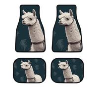 All Weather Alpaca Llama Car Floor Mats 4 Pcs Set Universal Waterproof Automotive Floor Mat with Anti-Slip Rubber Backing for Suvs Trucks Sedans Front & Rear Carpet Liner Protection