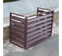 All-Weather Aluminum Outdoor Air Conditioner Cover Protective AC Unit EnclosureTrash Can Shield Brown Fence Panels for Garden & Patio