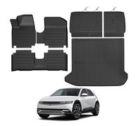 All Weather Floor Mats for 2022-2024 Hyundai Ioniq 5 Unmovable Console Floor Mats & Trunk Mat & Backrest Mats for Hyundai Ioniq 5 Accessories Guard Anti-Slip Floor Liner