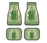 All Weather Irish Blessing St Patrick's Day Car Floor Mats 4 Pcs Set Universal Waterproof Automotive Floor Mat with Anti-Slip Rubber Backing for Suvs Trucks Sedans Front & Rear Carpet Liner Protection