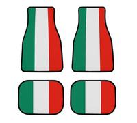 All Weather Italy Flag Car Floor Mats 4 Pcs Universal Waterproof Automotive Carpet Liners Anti-Slip Nibbs Backing & Driver Heel Pad for Trucks Suvs Vans Sedans Interior Accessories