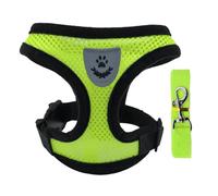 - All Weather Mesh, Reflective, No Pull Harness for Small, Medium Dogs, Cats - Secure with Hook & Loop Fastener, Buckle, Double D-Rings - Lime Green/Black Trim, M Jcy760 (A, S)