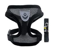 - All Weather Mesh, Reflective, No Pull Harness for Small, Medium Dogs, Cats - Secure with Hook & Loop Fastener, Buckle, Double D-Rings - Lime Green/Black Trim, M Jcy760 (C, M)