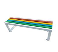 All-Weather Metal Frame Park Bench - 59" Wooden Garden Seating for 2-3 People, 860 lbs Capacity, Ideal Patio, Balcony, Lawn, Yard & School Furniture (White)