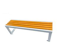 All-Weather Metal Frame Park Bench - 59" Wooden Seating for 2-3 People, 860 lbs Capacity - Garden Furniture for Patio, Balcony, Lawn, Yard, Schools (Yellow)