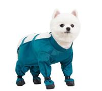 All Weather Pet Bodysuit Belly Paws Protection Anti Dirty Dog Jumpsuit for Walks Rain Puppies Small Breeds Bichon Frise Insect Comfortable Fit Secure Easy to Put On Clothes
