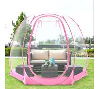 All Weather Proof Pod Pop Up Bubble Tent for 4-8 People, Large Oversize Dome House, Cold Protection Camping Tent, Winter Instant Igloo for Outdoor Activities 10x10FT Pink