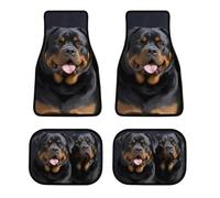 All Weather Rottweiler Wallpaper Car Floor Mats 4 Pcs Universal Waterproof Automotive Carpet Liners Anti-Slip Nibbs Backing & Driver Heel Pad for Trucks Suvs Vans Sedans Interior Accessories