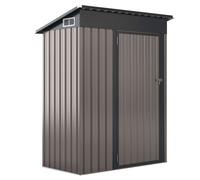 All-Weather Storage Shed Utility Tool House Top Sloping Design-Warm COSTWAY Grey One Size