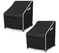 All-Weather Swivel Chair Cover Set UV Resistant 2pcs(A 76.2x86.4x97.8cm) | 210D for heavy-duty Oxford, coating, UV resistant, fits swivel chairs, 2-pack value set