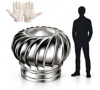 All Weather Turbine Ventilator Vents Wind Rotating Roof Cap Vent with Glove | Rainproof Silent Operation, Whirlybird Chimney Cover Vents, Attic Air Guard Ventilating Fan, Easy to Install(100 mm)