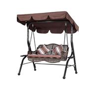 All-Weather Waterproof Swing Canopy Cover, Durable UV-Resistant Outdoor Replacement Top For Patio Garden Relaxation, Windproof Design(Black,195cm*125cm*15cm)