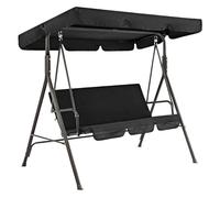 All-Weather Waterproof Swing Canopy Cover, Durable UV-Resistant Outdoor Replacement Top For Patio Garden Relaxation, Windproof Design(Black,195cm*125cm*15cm)