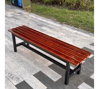 All-Weather Wooden Garden Bench with Durable Metal Frame, Slatted Design for Outdoor Comfort in Patio, Porch, Yard, and Deck