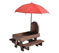 All Weathers Small Pet Dining Table Wooden Feeder Feeding Station Platform for Small Animal with Waterproof Sunshade Pet Table Feeder