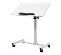 All White Adjustable Mobile Over Bed Laptop Tray Table