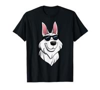 All White German Shepherd with Sunglasses Cool T-Shirt