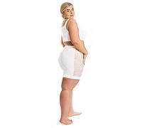 All Woman Plus Size Colourful Urban Mesh Anti Chafing Slip Shorts (White, 24-28)