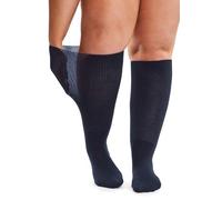 All Woman Plus Size SuperWide Long Winter Cotton Socks (SINGLE PAIR) (UK, Numeric, 10, 12, Regular, Regular, Navy)