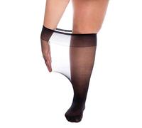 All Woman Super Wide Knee Highs 20 Denier 70cm Stretch SAVER PACK (Black, 6)