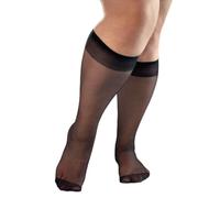 All Woman Womens Alber's Plus Size Sensitive 20 Denier Knee Highs | Sheer Matt, Extra Wide Pop Socks MULTIPACK, Gentle Non-Binding Soft Top Cuff for Swollen Legs and Calves, Comfort Fit