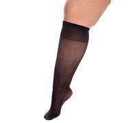All Woman Womens Super Wide 20 Denier Knee Highs, Plus Size | Plus Size Sheer Pop Socks, SINGLE PAIR, Gentle Non-Binding Soft Top Cuff, Swollen Legs and Calves, Comfortable Stretch Fit
