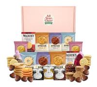 ALL YEAR CHEER Deluxe Luxury Biscuits & Jam Gift Box - Border Biscuit Twin Packs with Blackcurrant, Strawberry & Orange Marmalade Jams - Premium British Treat Hamper (Premium, 20, count)