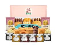All Year Cheer Luxury Biscuit & Jam Gift Box - 28+ Premium British Biscuits, Tiptree Mini Jam Selection, Letterbox Friendly Hamper Gift for Birthdays, Thank You & All Occasions