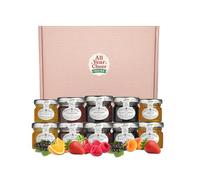 All Year Cheer Mini Jam Gift Set - 10 x 28g Tiptree Preserve Selection | Strawberry, Raspberry, Blackcurrant, Apricot & Orange Marmalade | Luxury Breakfast Taster Box | Foodie Gift for All Occasions