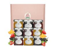 All Year Cheer Mini Jam Gift Set - Assorted Luxury Fruit Preserves with Strawberry Blackcurrant Orange Marmalade and Mixed Fruit Flavours, Letterbox Friendly Food Hamper for All Occasions UK