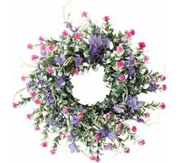 All-Year Door Wreath for Outdoors, Spring Summer Wildflower Wreath, Decorative Multi-Purpose Garland, Spring Wreath, Colourful Door Wreath Spring for Spring, Indoor, Outdoor, Cafe, Garden Decoration
