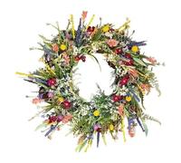 All Year Round Door Wreath Outdoor Spring Summer Wildflower Wreath Decorative Multipurpose Garland Spring Wreath Front Door Colourful Spring for Indoor Garden Decoration (35CM)