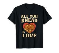 All You Knead is Love Vintage Bread Heart Design T-Shirt