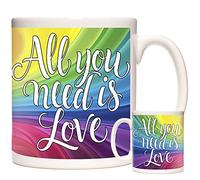 All You Need is Love. 11OZ Gift Mug Rainbow Mug Can be Personalized. Beatles Gift Mug