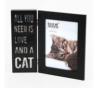 'All you need is love and a cat' LED Black Photo Frame
