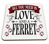 All You Need is Love and A Ferret Funny Novelty Glossy Mug Coaster