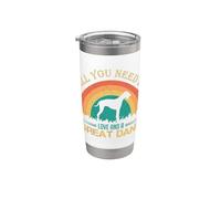 All You Need is Love and a Great Dane Retro Dane Silhouette Stainless Steel Insulated Tumbler