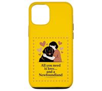 All You Need Is Love and a Newfoundland - Hug Silhouette Case for iPhone 12/12 Pro