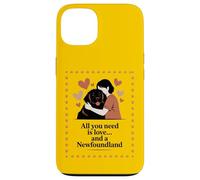 All You Need Is Love and a Newfoundland - Hug Silhouette Case for iPhone 13